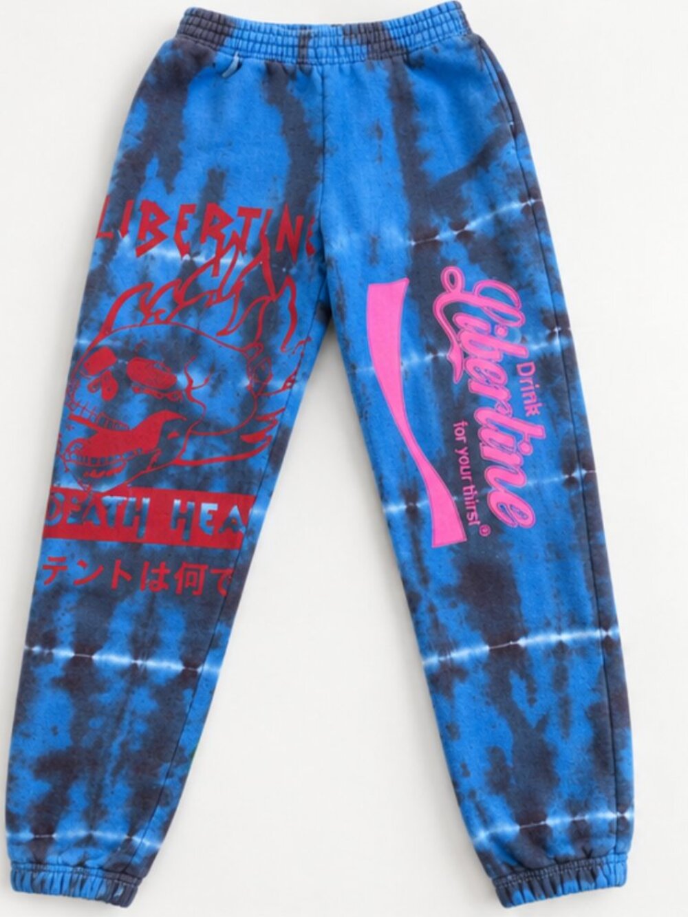 Libertine Graphic Print Tie Dye Jogger Sweatpants M Blue